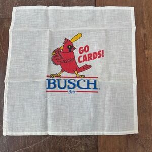 Vintage Busch Beer St Louis Cardinals‎ Screen Print Handkerchief Bandana 15x15